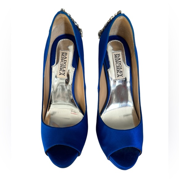 Badgley Mischka Kiara Satin Evening Pump - Picture 9 of 12